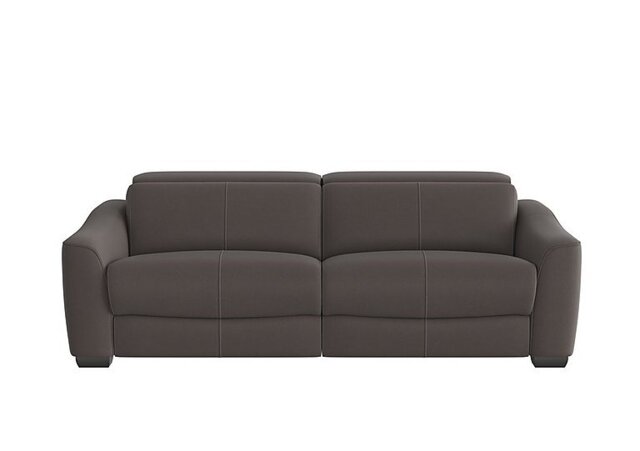 Xavier 3 Seater Fabric Sofa with Power Recliner - Dark Grey