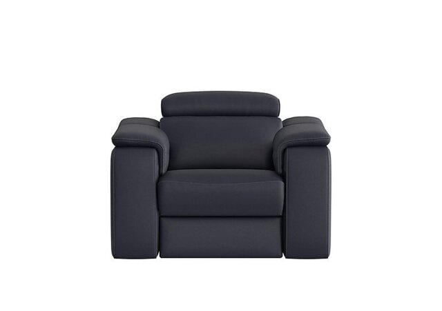 Nicoletti - Canto Leather Power Recliner Armchair with Power Headrest - Torello Blu