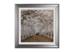 Gold Winter Walk Framed Square Wall Art