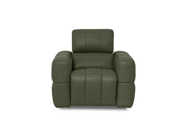 Cube Leather Power Recliner Chair with Power Headrest - Oslo Pine