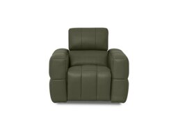 Cube Leather Power Recliner Chair with Power Headrest - Oslo Pine