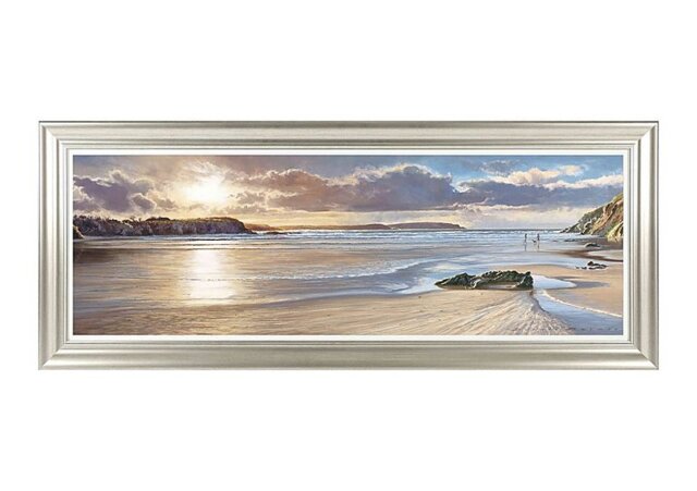 Walking the Dog at Dusk Framed Picture