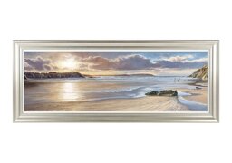 Walking the Dog at Dusk Framed Picture
