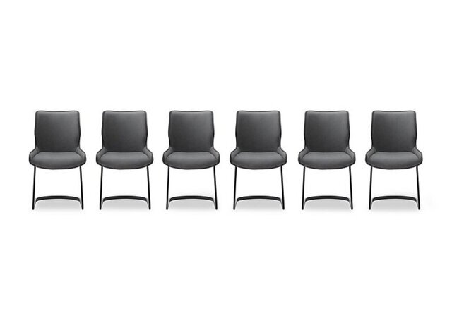 Cupra Set of 6 Dining Chairs - Charcoal