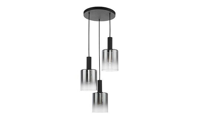 Macon 3 Light Cluster Pendant - Black