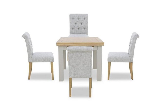 Lewis Small Draw Leaf Extending Dining Table and 4 Button Back Chairs