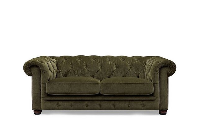 At The Helm - Shackleton 3 Seater Fabric Chesterfield Sofa - Pine