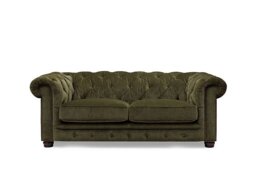 At The Helm - Shackleton 3 Seater Fabric Chesterfield Sofa - Pine