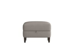 World of Leather - Uno Leather Storage Footstool - Silver Grey