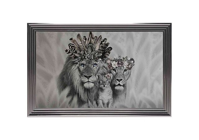 Lion Family 1 Cub Framed Art