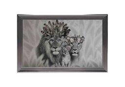Lion Family 1 Cub Framed Art