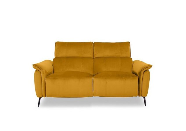 Jude Fabric 2 Seater Recliner Sofa with Headrests and Power Lumbar - Opulence Saffron