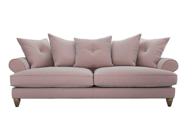 The Lounge Co. - Bronwyn 4 Seater Fabric Scatter Back Fibre Fill Sofa With Washed Oak Feet - Cotton Candy