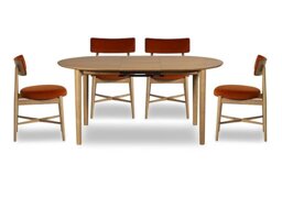 G Plan - Winchester Oval Extending Dining Table with 4 Chairs