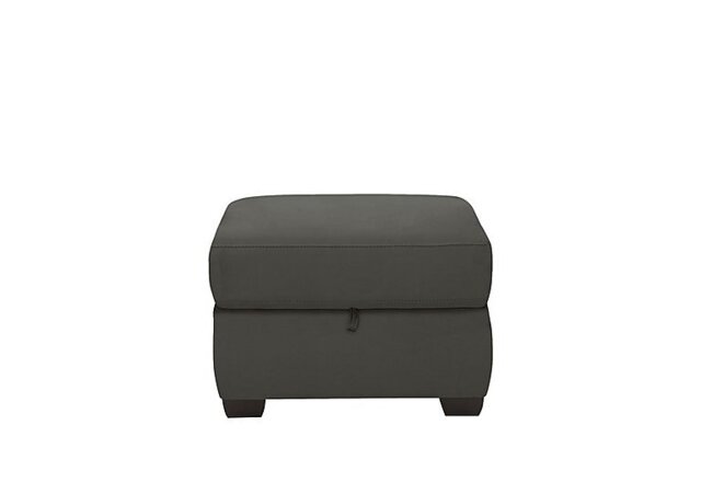 World of Leather - Optimus NC Leather Storage Footstool - Charcoal Grey