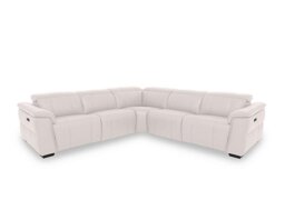Inca NC Leather Large Power Recliner Corner Sofa with Power Headrests - Cotton
