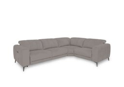 Ezra Fabric Power Recliner Right Hand Facing Corner Sofa with Power Headrest - Opulence Silver