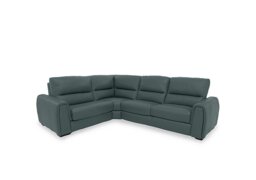 World of Leather - Flex BV Leather Small Power Recliner Corner Sofa with Storage Arms - BV Lake Green