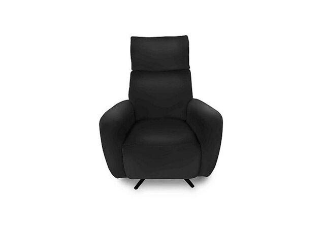 World of Leather - Designer Chair Collection Granada NC Leather Power Recliner Swivel Chair with Massage Feature - Black