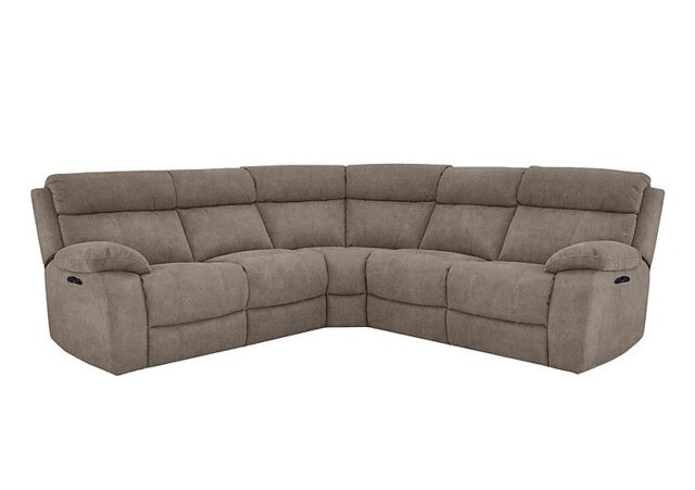 Moreno Large Fabric Power Recliner Corner Sofa with Power Headrests - Silver