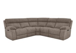 Moreno Large Fabric Power Recliner Corner Sofa with Power Headrests - Silver