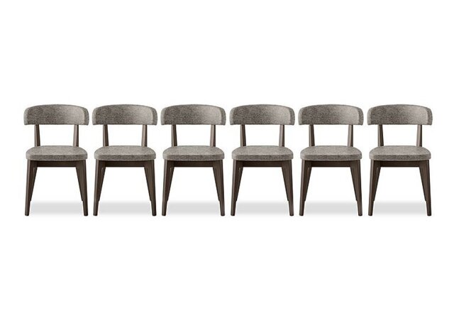 Connubia - Siren Set of 6 Smoke Wooden Leg Dining Chairs