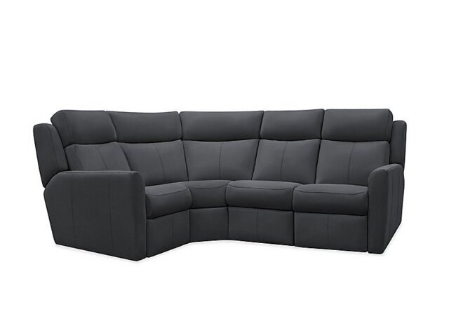 G Plan - Wren Small Leather Left Hand Facing Corner Sofa - Cambridge Petrol Blue