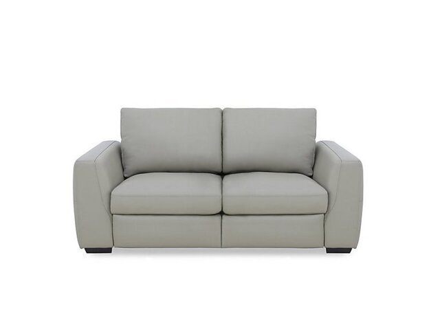 Dinky Leather 2 Seater Sofa with Power Recliner - Lead Grey