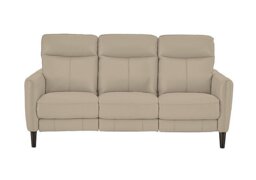World of Leather - Compact Collection Petit 3 Seater NC Leather Power Recliner Sofa - NC Pebble