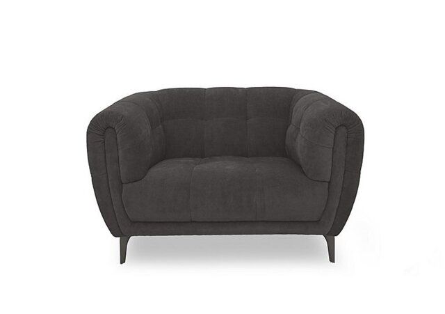 Ideal Home - Sienna Fabric Cuddler Chair - Iron Grey