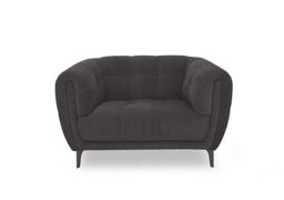 Ideal Home - Sienna Fabric Cuddler Chair - Iron Grey