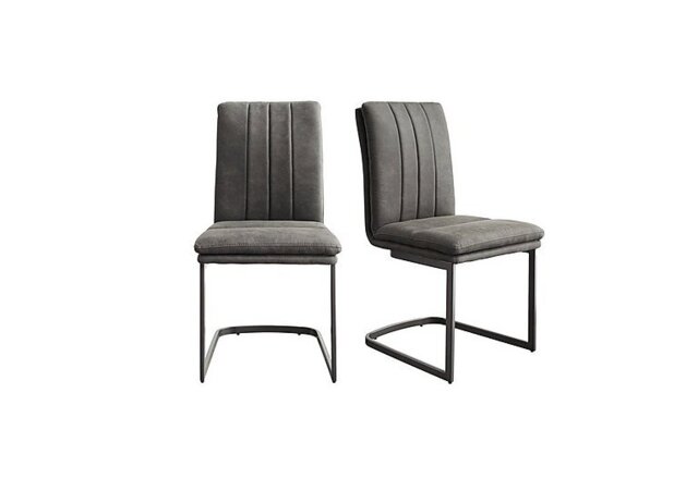 Moon Pair of Fabric Cantilever Dining Chairs