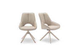 Tino Pair of Faux Leather Swivel Dining Chairs