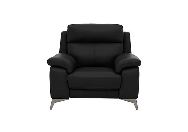 World of Leather - Missouri NC Leather Recliner Armchair with Power Headrest - Black