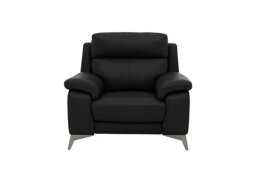World of Leather - Missouri NC Leather Recliner Armchair with Power Headrest - Black