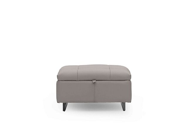 Gisella Leather Storage Footstool - New Grey