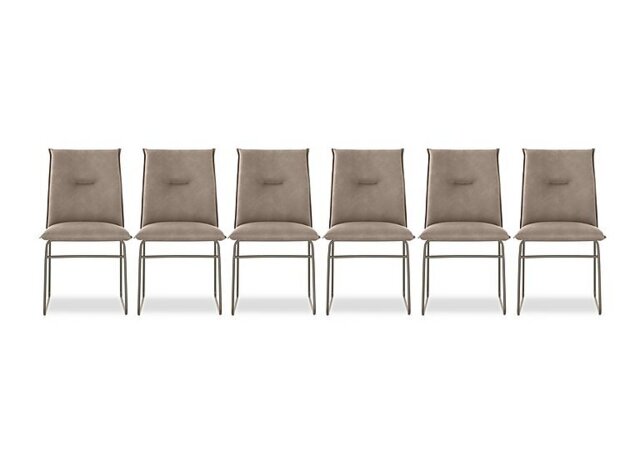 Connubia - Maya Set of 6 Lava Metal Leg Dining Chairs - Desert