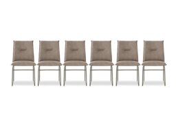 Connubia - Maya Set of 6 Lava Metal Leg Dining Chairs - Desert