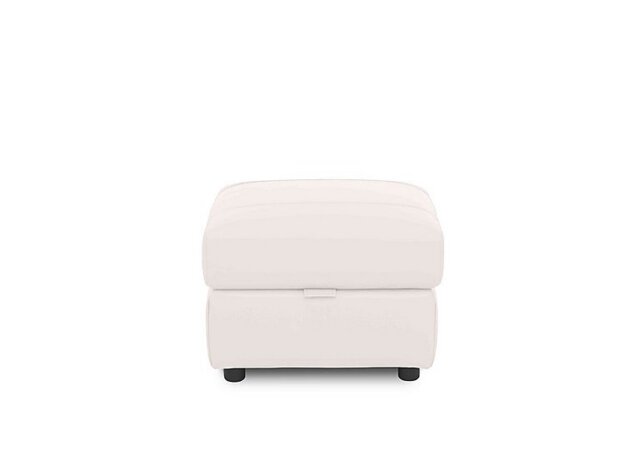 Sloane Leather Storage Footstool - Cotton