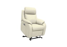 G Plan - Kingsbury Small Leather Lift and Rise Chair - Cambridge Chalk