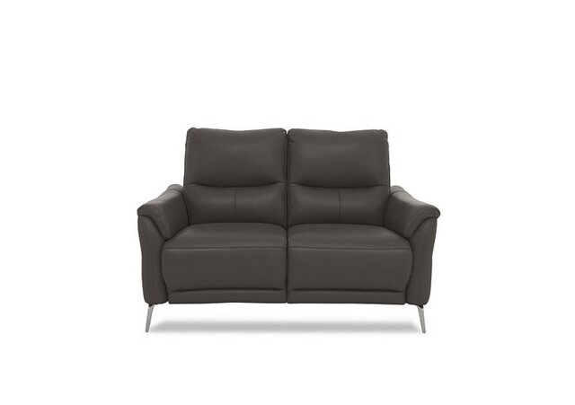 Daytona 2 Seater Leather Power Recliner Sofa with Bluetooth Speaker - Storm
