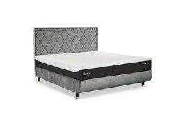 TEMPUR - Arc Disc Bed Frame with Quilted Headboard - King Size - Black & Gold
