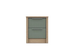 London Bedrooms - Chelsea 2 Drawer Bedside Cabinet with Silver Handles