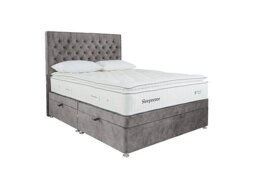 Sleepeezee - Natural Touch 3000 Pillowtop Side Ottoman Divan Set - King Size - Dapple Silver