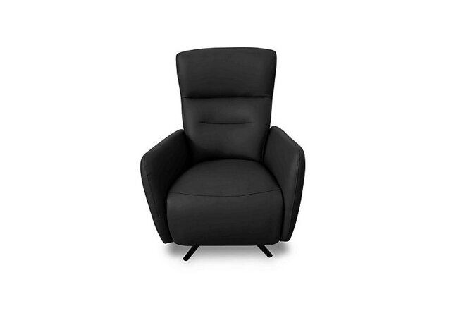 World of Leather - Designer Chair Collection Le Mans NC Leather Dual Power Recliner Swivel Chair - Black