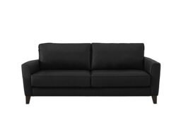 Ideal Home - Brondby 3 Seater Leather Sofa - Classic Black