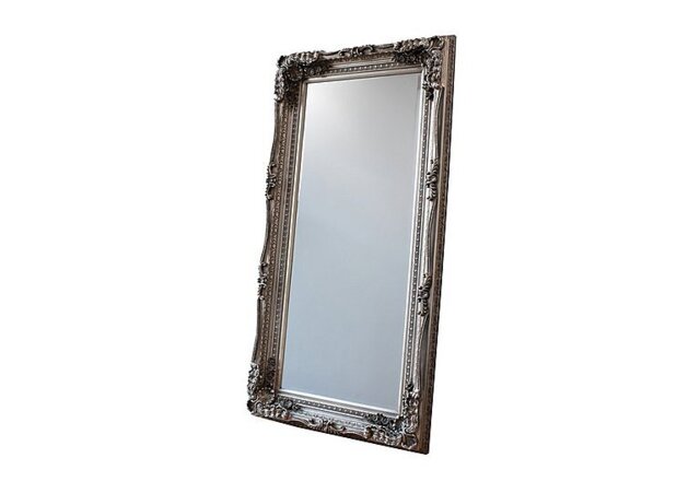 Carved Louis Leaner Silver Mirror