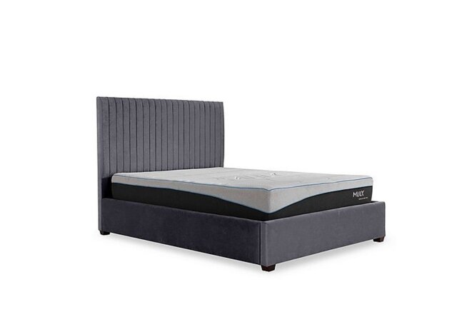 Sam 133cm Headboard Manual Ottoman Bed Frame - King Size - Soho Nero