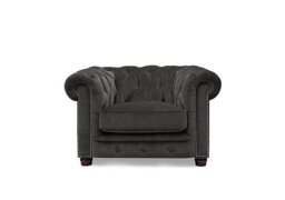 At The Helm - Shackleton Fabric Chesterfield Chair - Moonstone