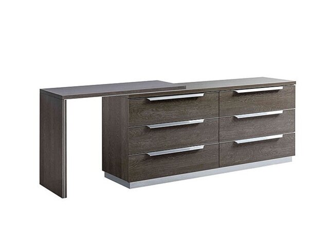 Venezia 6 Drawer Double Chest with Dresser Extension - Silver Birch